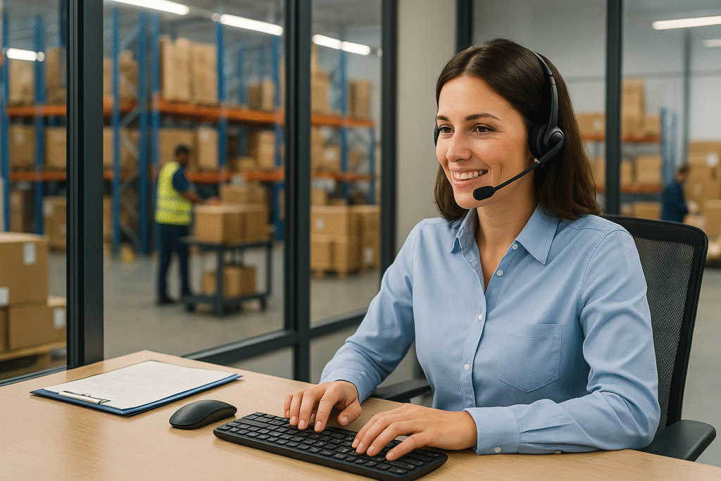 Friendly customer-support agent managing multi-channel eCommerce fulfilment enquiries.